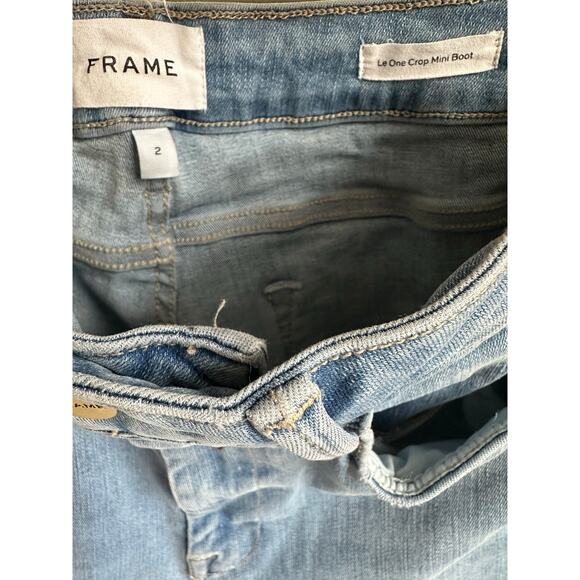 Frame Le Crop Mini Bootcut Raw Step Hem Jeans Colorado Size 30 - Picture 5 of 6